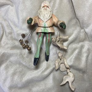 Vintage 1988 House of Hatten Elf With Doves and Bells Ornament